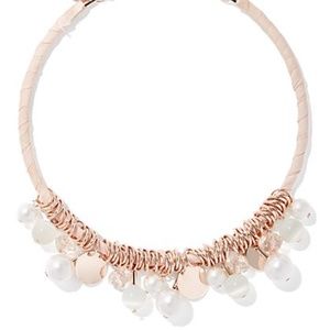New York & Company Beaded Statement Necklace Pink